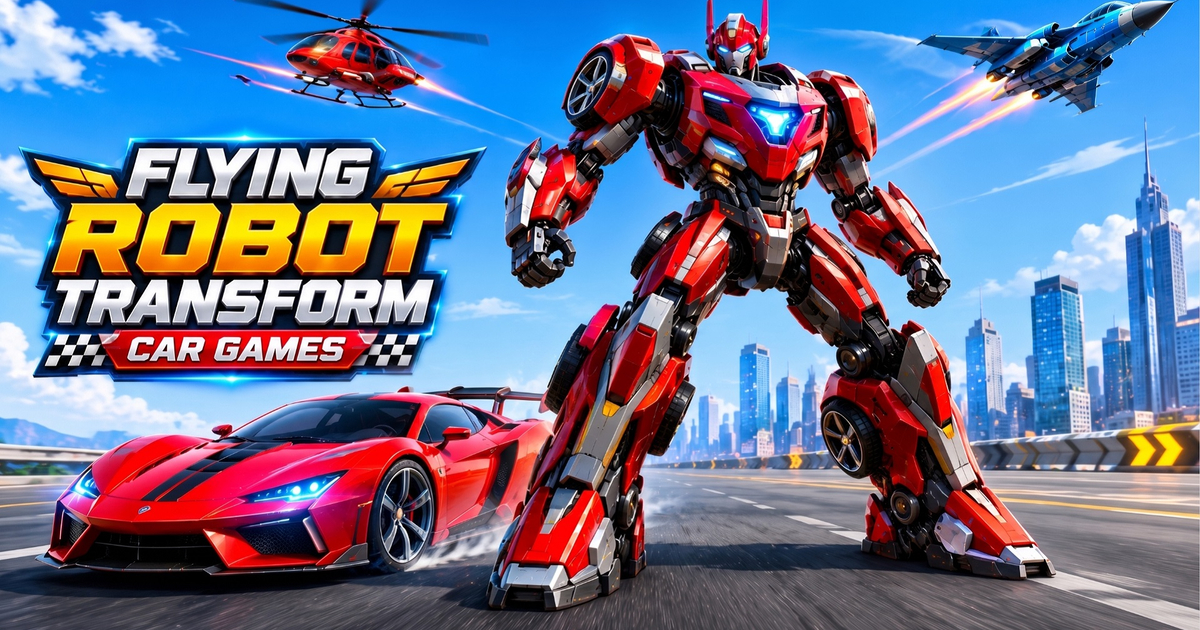 Flying Robot Transform Car Games